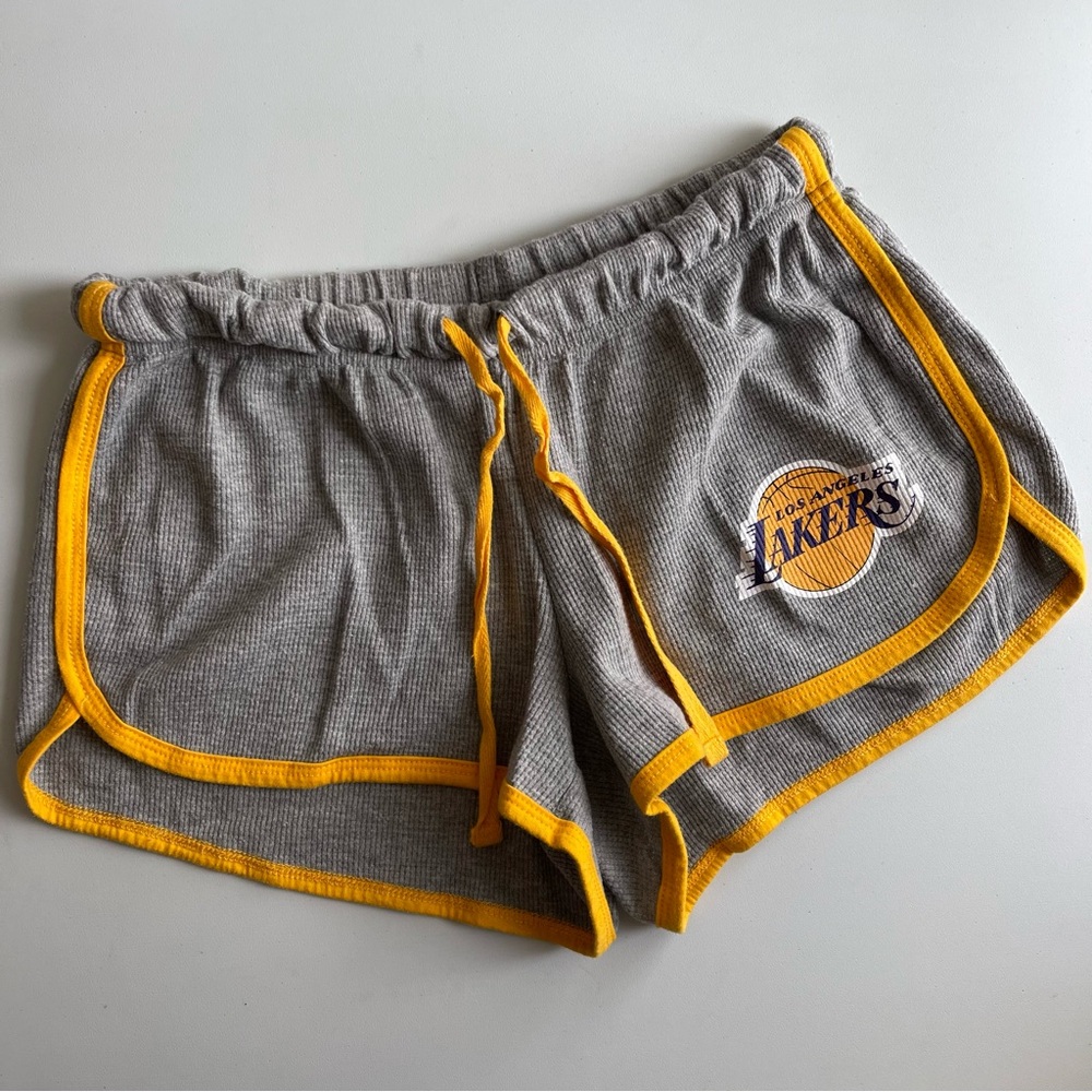 ✨NEW NBA Lakers x Forever 21 | Striped Dolphin Waffle Knit Stretchy Shorts